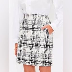 Loft Tweed Pocket Mini Skirt White/Black 6